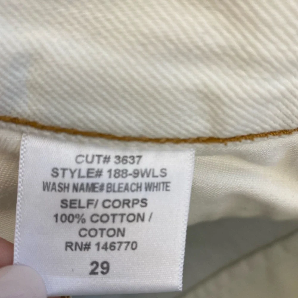 Re/Done || The 80's Long Short‎ Denim Cut Offs Raw Hem Bleach White 29